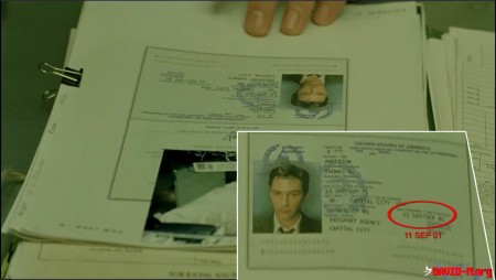 Matrix (1999) Neos Passport expires on September 11, 2001