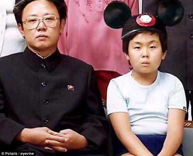 A rare image of Kim Jong Il and his third son Kim Jong Un during his youth. Kim Jong Il has almost never been pictured with his daughters