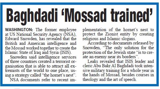 Baghdadi Mossad Trained