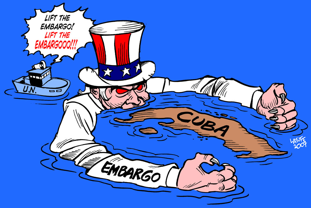 Cuba embargo caricature