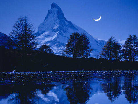 Matterhorn, Switzerland, at night