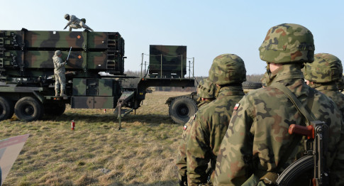 Patriot air and missile defence system at a test range in Sochaczew, Poland, on March 21, 2015