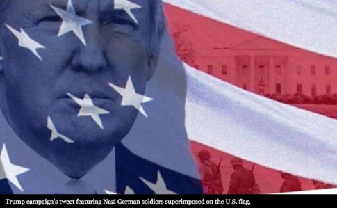 Trump Campaign Tweets Photo of Trump’s Head Next to Nazi Soldiers