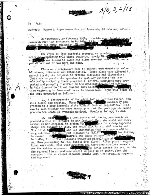 Programmed Assassins Used in Mind Control - Image of Original Declassified CIA Document
