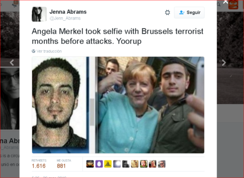 Merkel Selfie Brussels Terrorist