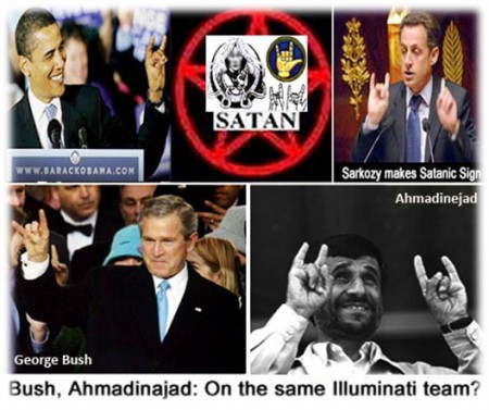 Obama-Sarkozy-Bush-Clinton-Ahmadinejad-Satanic-Salutes