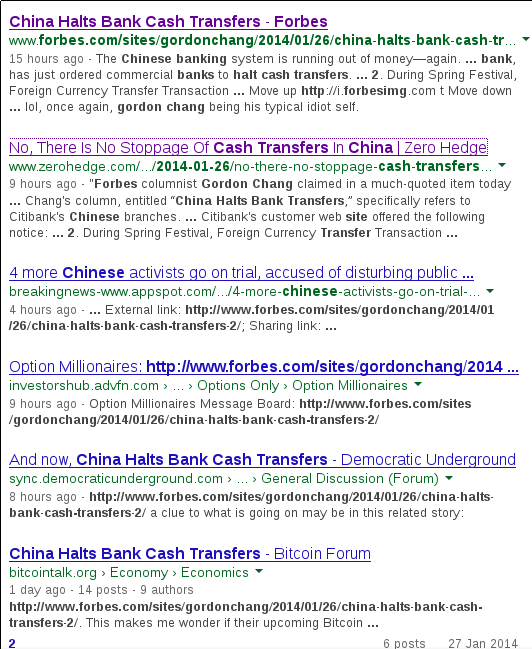 China Halts Bank Cash Transfers - Forbes