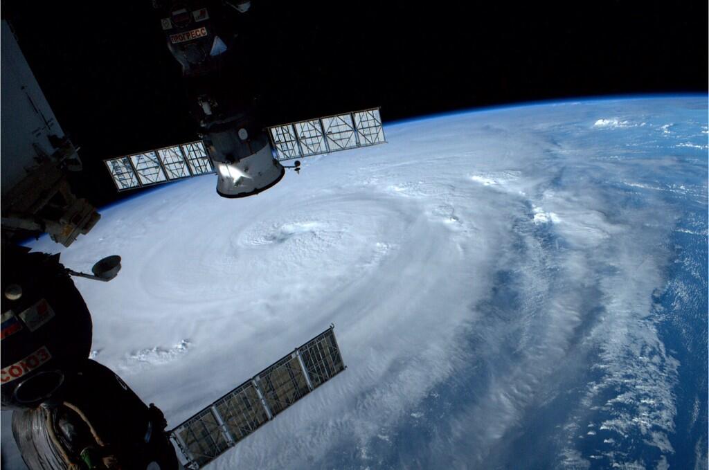 Tweet from astronaut Reid Wiseman aboard the International Space Station: Typhoon Neoguri nearing Japan. Takes up our entire view. Wow