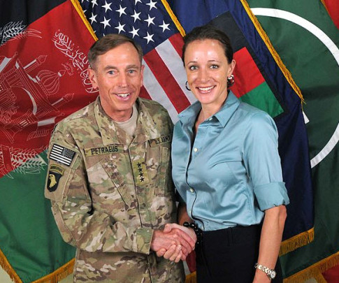 Gen. David Petraeus in a photo with his biographer and mistress Paula Broadwell